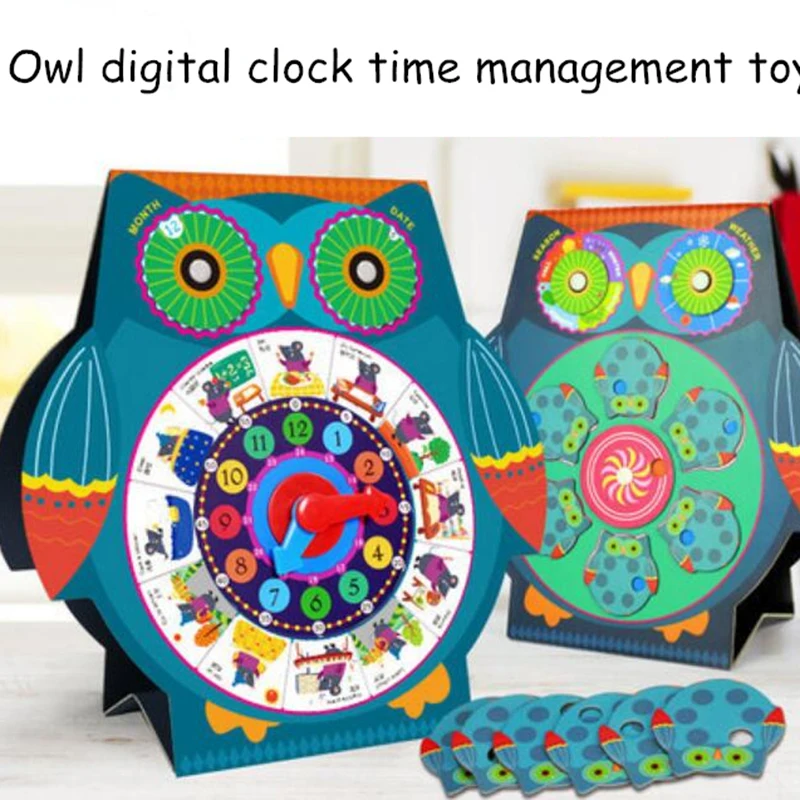 Монтессори Деревянные Часы Сова цифровые часы управление временем игрушка