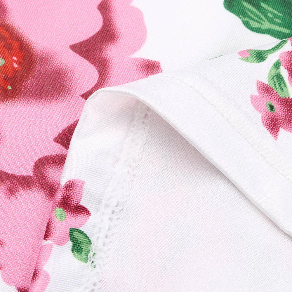 Летнее платье женское кружевное с принтом без рукавов в стиле бохо короткое