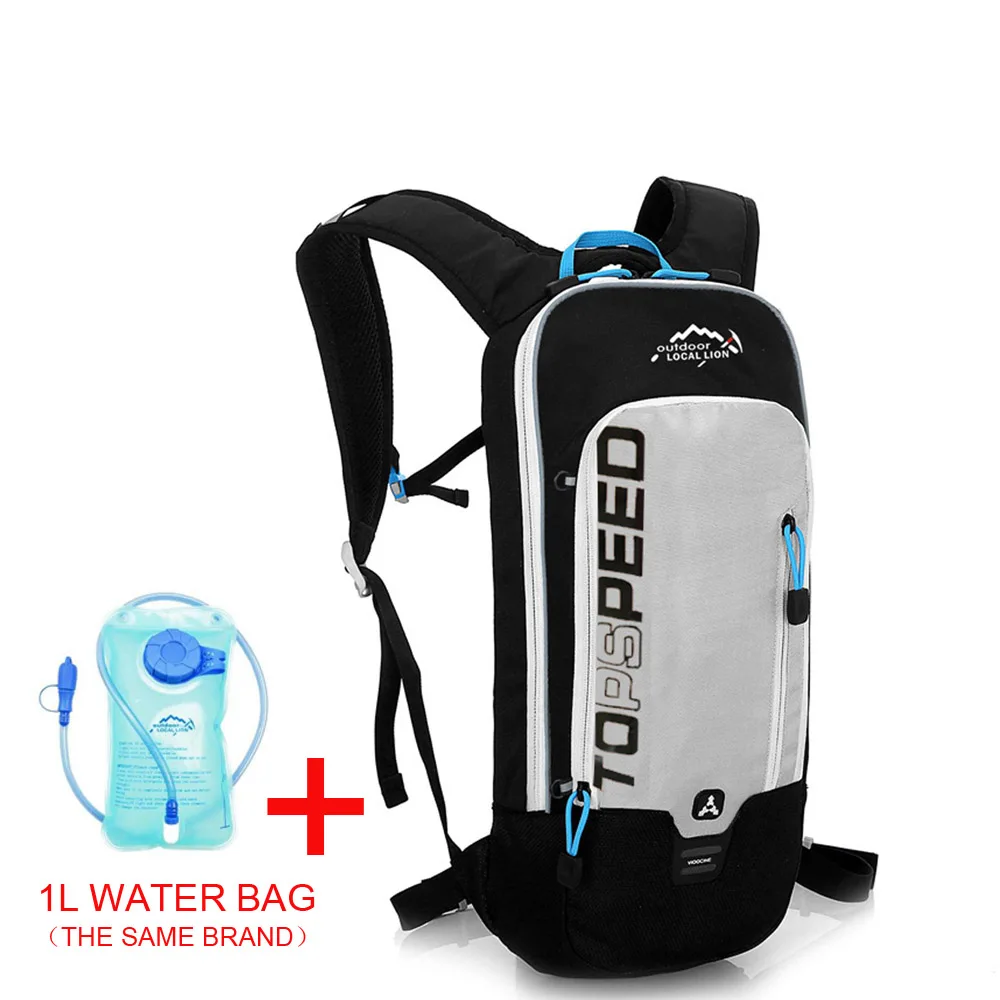 Grey with water bag LOCAL LION 6L спортивные сумки Сумка для велоспорта походный рюкзак для верховой езды Водонепроницаемая дышащая велосипедная сумка - Цвет: Grey with water bag