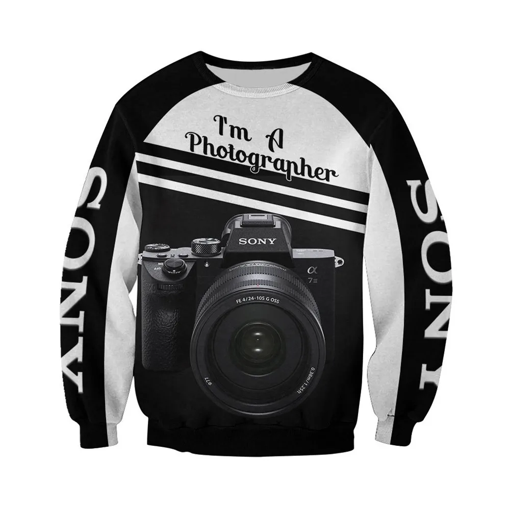 Я фотограф 3D полный толстовка на молнии с капюшоном и принтом унисекс Harajuku