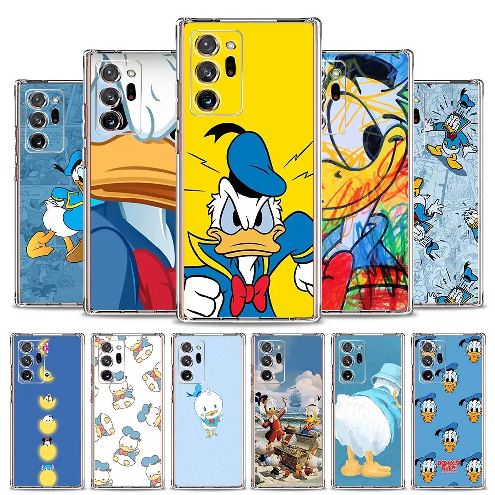 

Чехол с мультяшными героями Диснея Дональд Дак для Samsung Galaxy S9 10 Plus S10e S10 Lite Note 9 20, ультратонкие прозрачные мягкие сумки, чехол