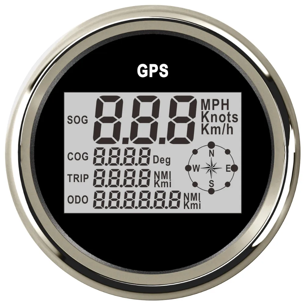 85 мм автомобиль Лодка цифровой gps Скорость ometer одометром 0~ 999 узлов миль в час) или км/ч Регулируемый gps Скорость Калибр 12 V/24 V с Подсветка для мотора