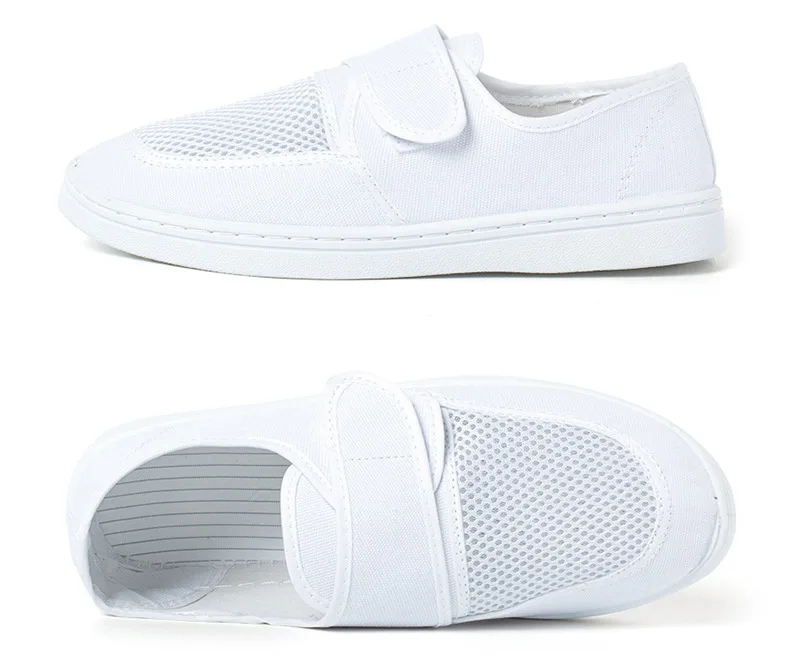 Небесно-голубая обувь парусиновая сетчатая Электростатическая для очистки