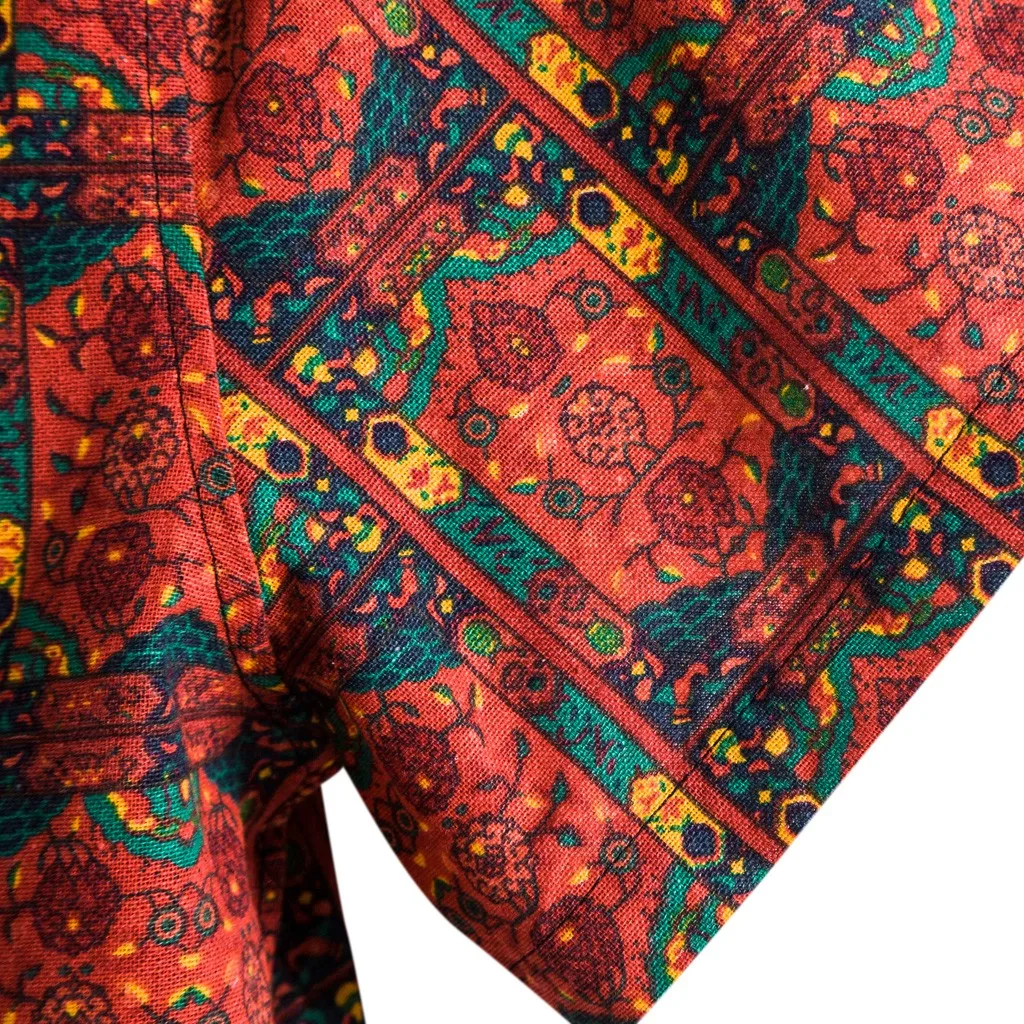 

Summer fashion printed shirt men's linen ethnic short-sleeved casual comfortable printed Hawaiian shirt top 40*