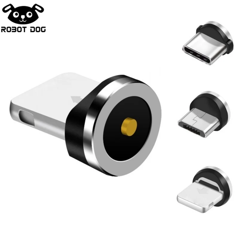 Круглый Магнитный кабель Тип C Micro USB 8 pin вилки Быстрая Зарядка адаптер телефон