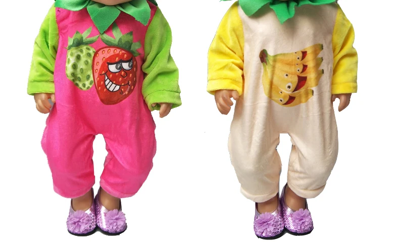 43 см Детская кукла одежда с мехом из мультфильма милый фруктовый комбинезон для 18