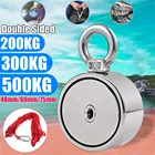 Сильный магнит 200300500 кг, двухсторонний Неодимовый металлический магнит, детектор, набор для рыбалки + 10 м веревки земли, сверхмощный постоянный