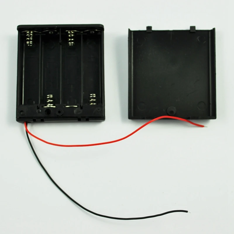 SODIAL(R) Plastic On/Off Switch 4 x 1.5V AA Battery Case Holder w Cap Black |