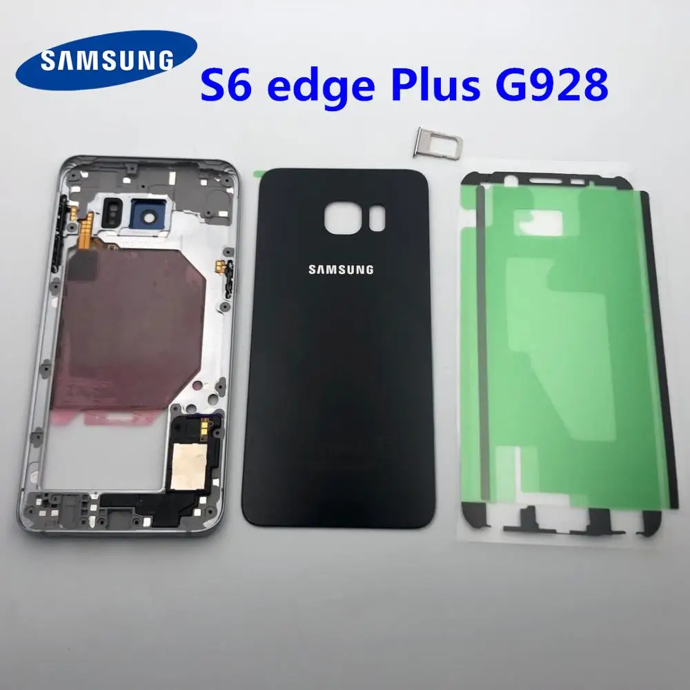 Оригинальный чехол S6 + с полным покрытием задняя крышка средняя рамка для Samsung Galaxy