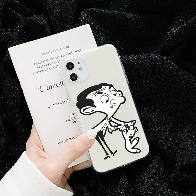 

funny Row bear cartoon Phone Case Transparent for iPhone 6 7 8 11 12 s mini pro X XS XR MAX Plus cover funda shell