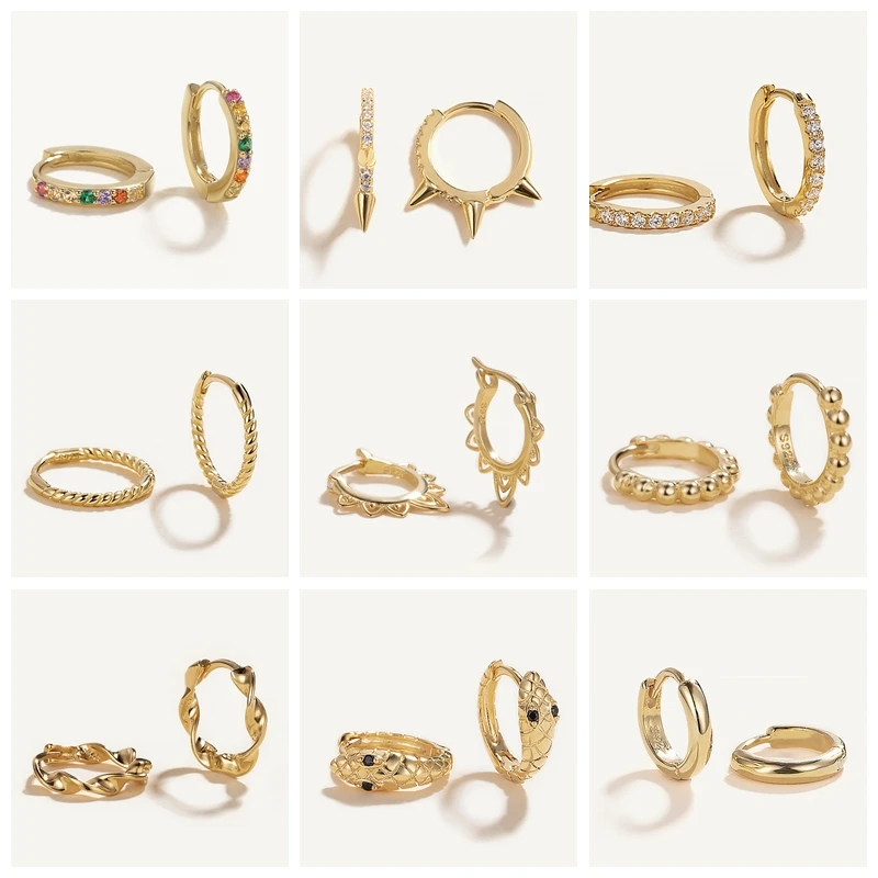 

Vintage Irregular Colored Zircon Hoop Earrings For Women 925 Sterling Silver Round Circle Earring Earrings Jewelry Pendientes