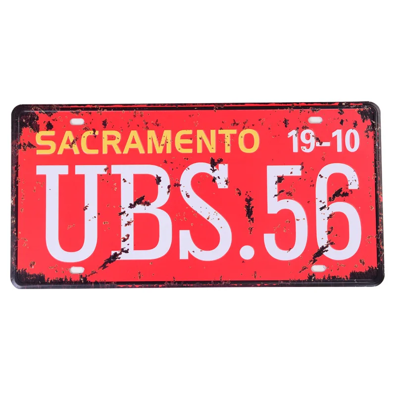 

Gothic Retro Make Old License Plate Bedroom Garage Tin Painting Restaurant Decoration Painting Bedroom Decor