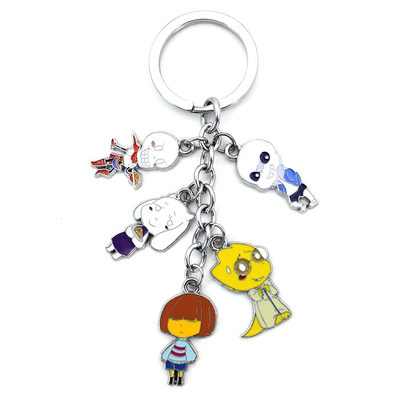 Аниме игра Undertale металлический брелок Frisk/Sans/Toriel/Papyrus/Alphys Модный кулон для сумки с