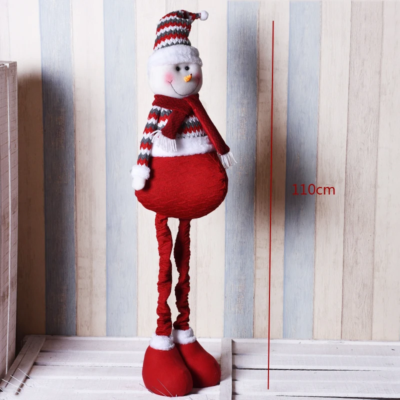 snowman251 Большие размеры Рождественские куклы выдвижной Санта-Клаус снеговик лося игрушки рождественские фигурки Рождественский подарок для ребенка красный орнамент с рождественской елкой - Цвет: snowman251