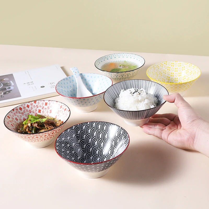 

5.5 Inch Bowl Household Personality Good-looking Cute Combination Set Japanese Ceramic Tableware Rice Hat Bowl Nordic
