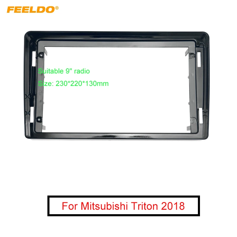 

Автомагнитола FEELDO 2DIN, рамка-адаптер для Mitsubishi Triton 9 дюймов, большой экран, DVD, приборная панель, рамка, комплект
