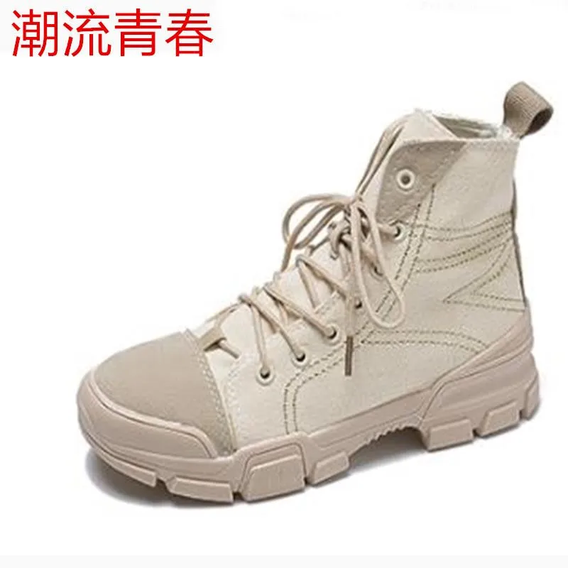 Женские ботинки в стиле милитари дышащие холщовые полусапожки для пустыни