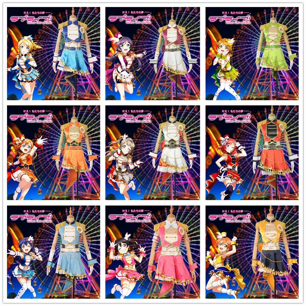Аниме Love Live 6th Anniversary Tojo Nozomi Hoshizora Rin Ayase Eli Umi Maki Minami Kotori Niko Honoka Косплей ханаё костюм| |