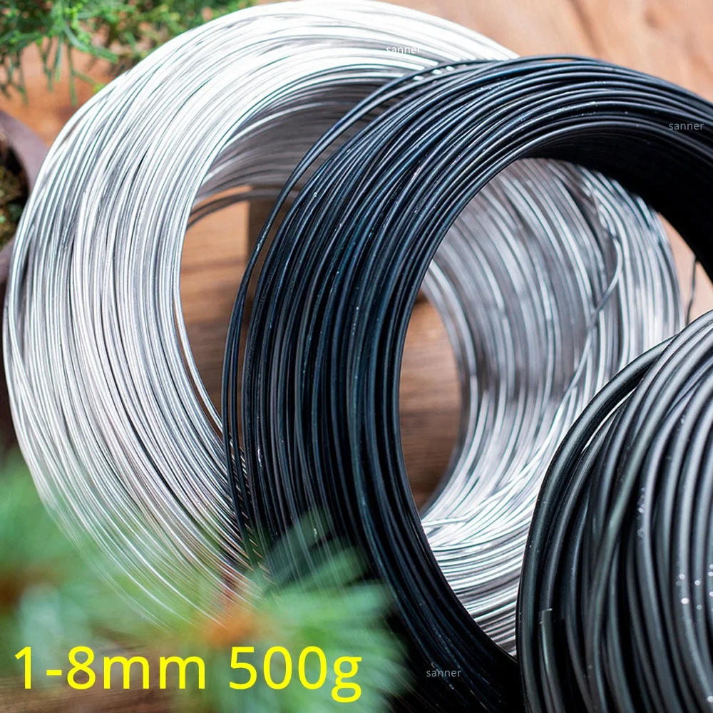 Herramientas para bons&aacute;i de 1mm-8mm, alambre de aluminio para modelado de bons&aacute;i, herramientas para huerto y jard&iacute;n, forma de planta DIY, 500G/rollo-0
