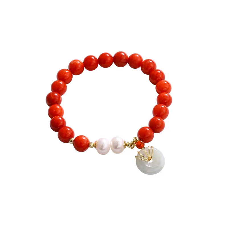 Benmingnian красный жемчужный браслет из халцедона женский кулон в виде тыквы