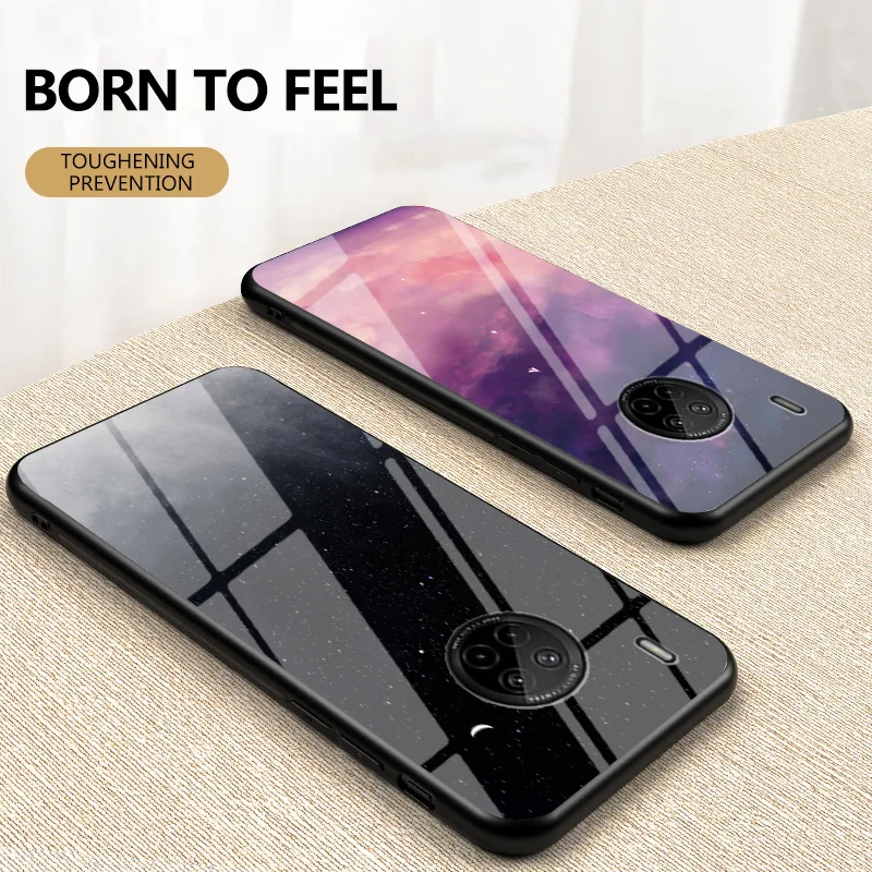 

Luxury Starry Sky Pattern Phone Case for Huawei Y5p Y6p Y7p Y7a Y8p Y9s Y5 Y6 Y7 Pro Y9 Prime Tempered Glass TPU Hard Back Cover