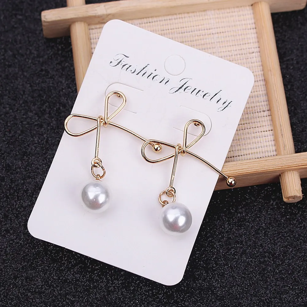 Женские серьги Mustang в стиле ретро подвески золотого цвета с одной жемчужиной и