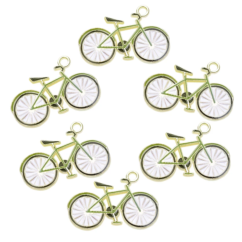 

10Pcs Enamel Alloy Charms Sports Bike Charm Pendants Necklace Earrings Jewelry DIY Accessory Craft Making 24277 19x28mm