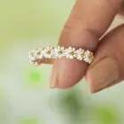 Кольцо в Корейском стиле с маленькими маргаритками для женщин, милые регулируемые открытые блестящие белые цветы, ювелирные изделия в подарок