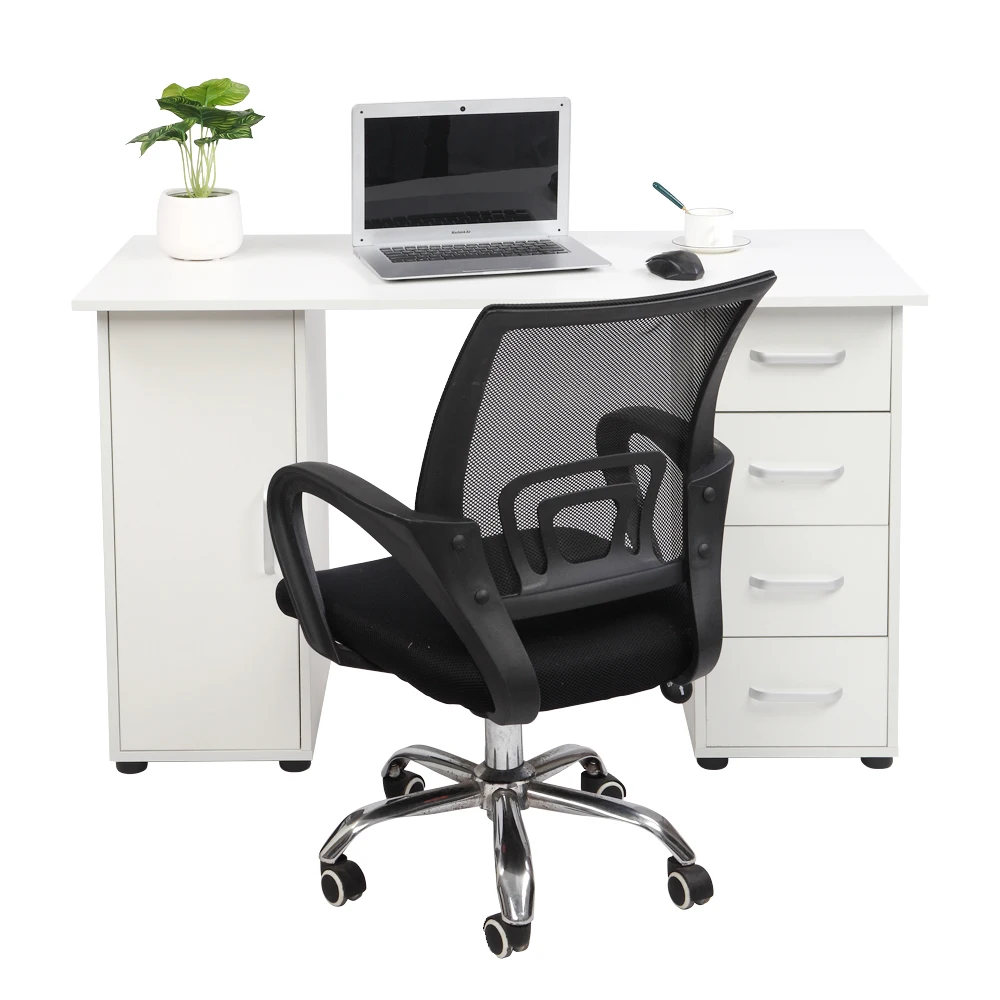 

One Door Four Drawers Computer Desk White