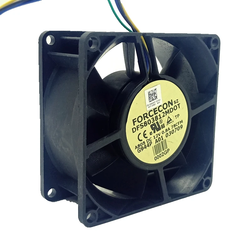 Вентилятор охлаждения DFS803812MDOT 8038 12V 0.8A 78CFM 4 проводный 8 см 80X38mm|Кулеры и системы