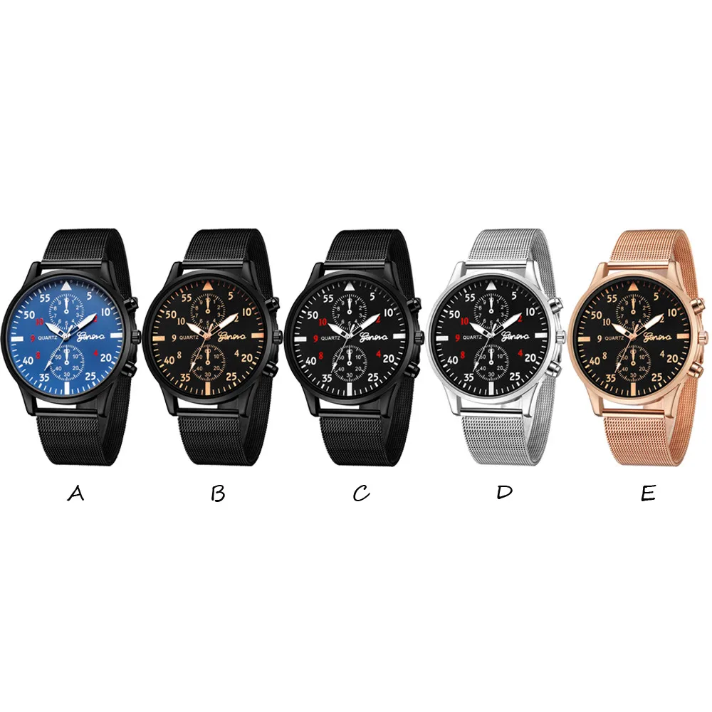 

Fashion 2021 Casual Sport Watches Men's Fashion Sport Stainless Steel Case Leather Band Quartz Analog Wrist Watch Relogio