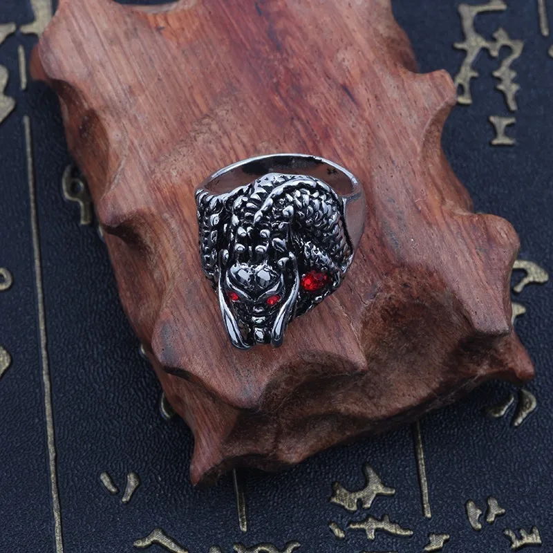 Мужское кольцо с китайским драконом в стиле панк готика древние легенды хип-хоп