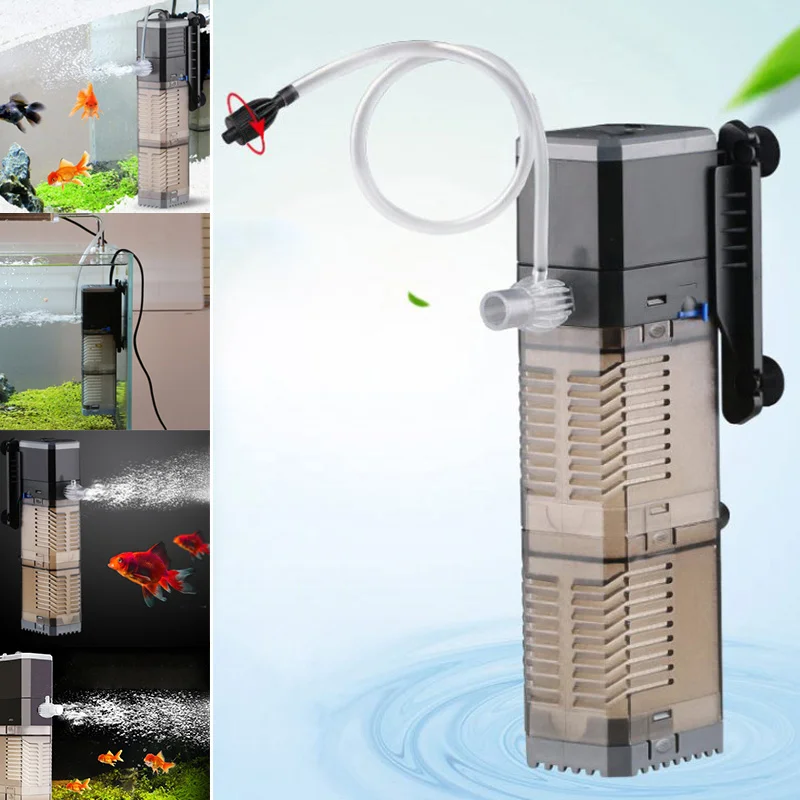 

220V Internal Filter Pump 3 in 1 Submersible Fish Tank Aquarium Oxygen Pump SM