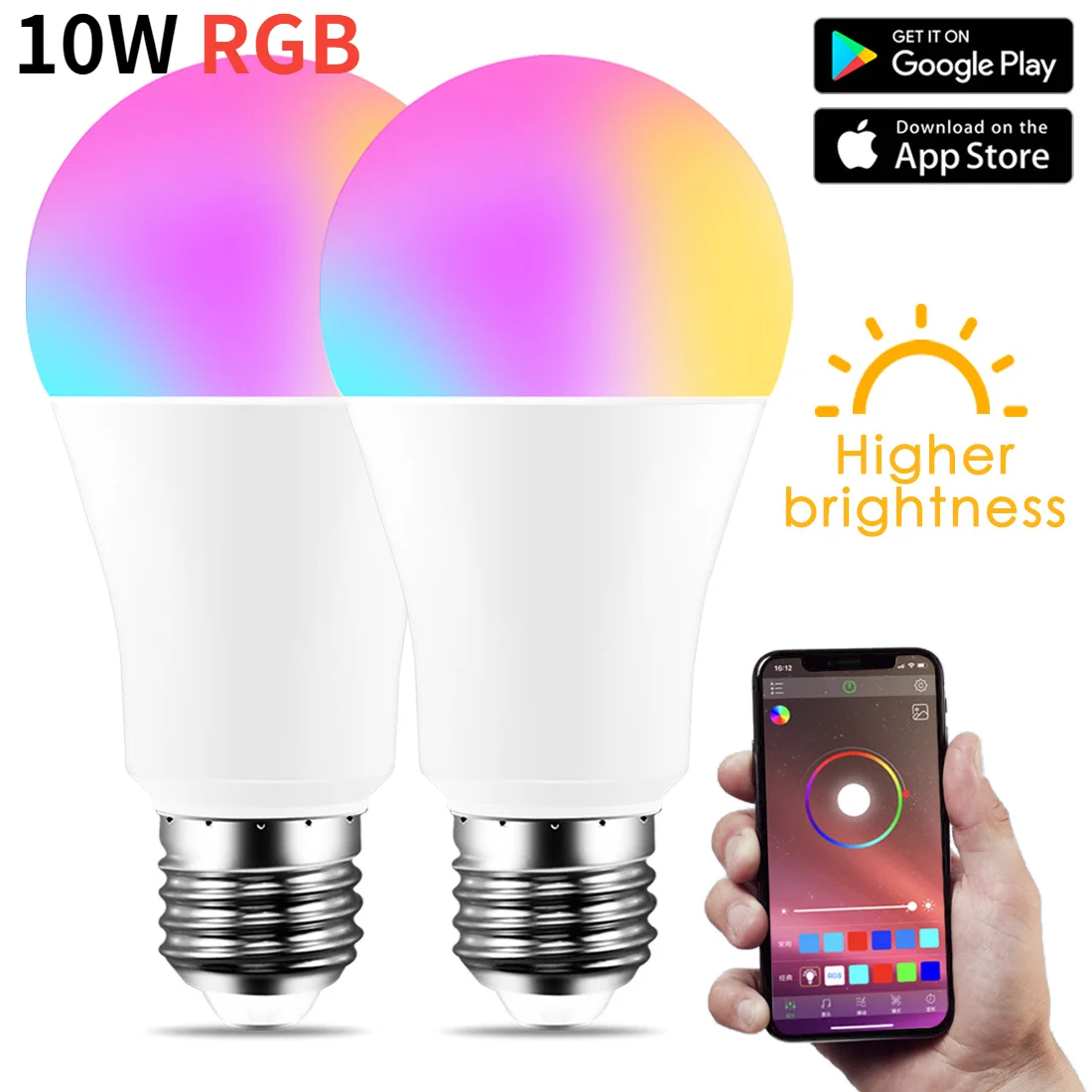 

Siri Voice Control 10W RGB Smart Light Bulb Dimmable E27 B22 WiFi LED Magic Lamp AC 110V 220V Work With Alexa Google Home