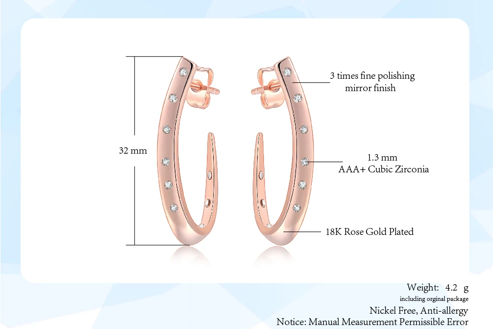 Двойные серьги нового дизайна для женщин цвета розового золота геометрической формы дуги модные ювелирные изделия для девочек DFE598