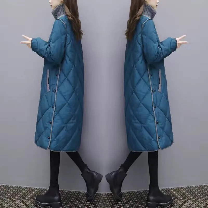 Зимний пуховик Timis Li с высоким воротником и длинным рукавом однотонный теплый