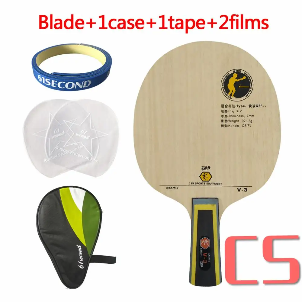 CS with H 1 case RITC 729 V-3 Дружбы(V3, V 3) деревянный арилат-углерод OFF++ углеродное лезвие для настольного тенниса для ракетки для пинг-понга - Цвет: CS with H 1 case