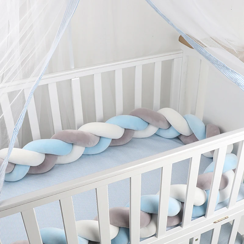 Детская кроватка бампер для новорожденных детская с узлом подушка декора