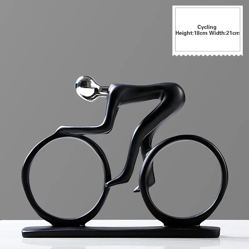 Cycling Смола мульти-действие украшения простые Фигурки Человека Футбол велосипед Гольф миниатюры гитары саксофон Home Deoration E - Цвет: Cycling