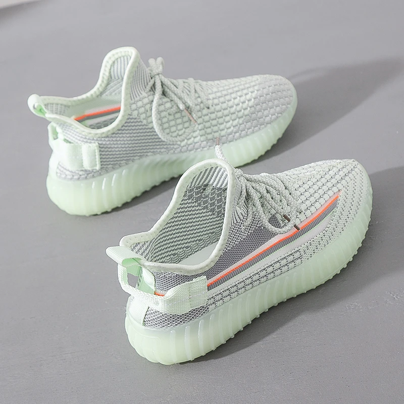 

2021 summer new coconut shoes women's casual breathable sports flying woven tide net shoes women's shoes