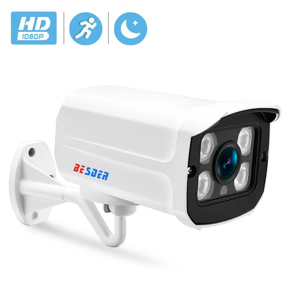 Besder широкоугольная 2,8 мм уличная ip-камера PoE 1080P 960P 720P металлический чехол ONVIF безопасности Водонепроницаемая ip-камера CCTV 4 шт. светодиодный массив
