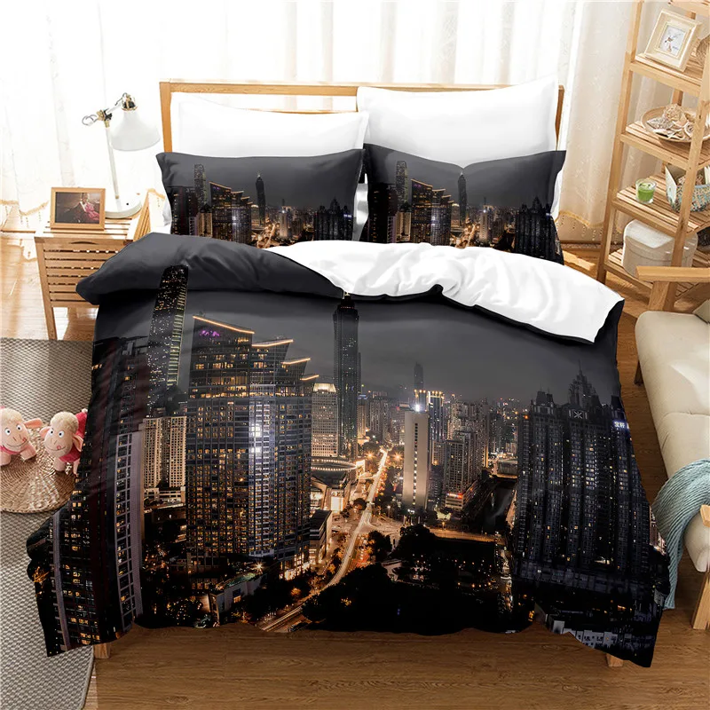 

City Night Scene Bedding Set Duvet Cover Set 3d Bedding Set Fashion Design duvet cover flat sheet pillowcase