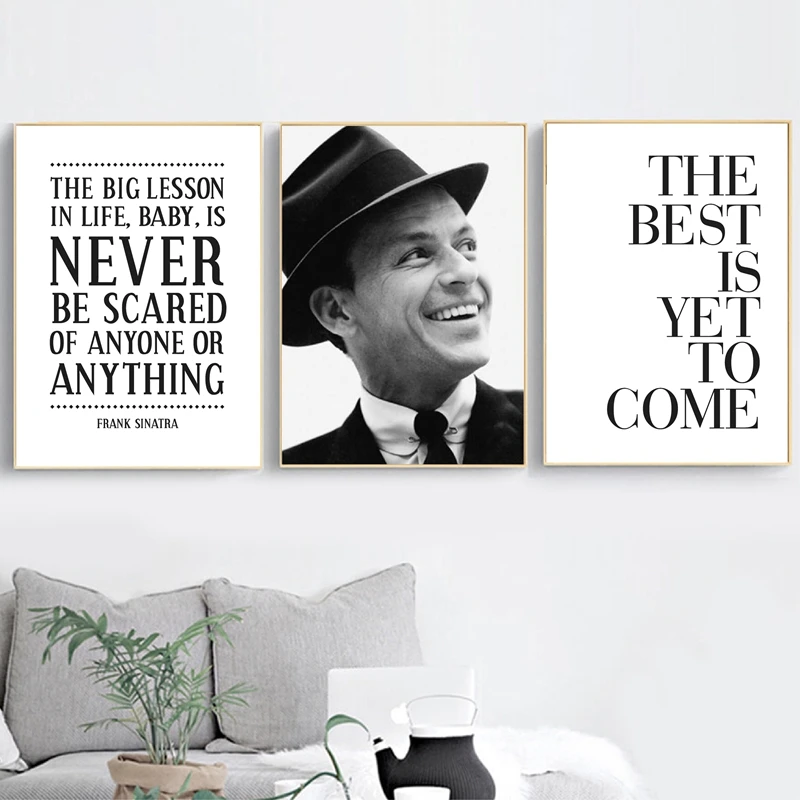 

Frank Sinatra Inspirational Quote Posters and Prints Nursery Wall Art Canvas Painting Life Home Decor Quotes Music Icon Modern