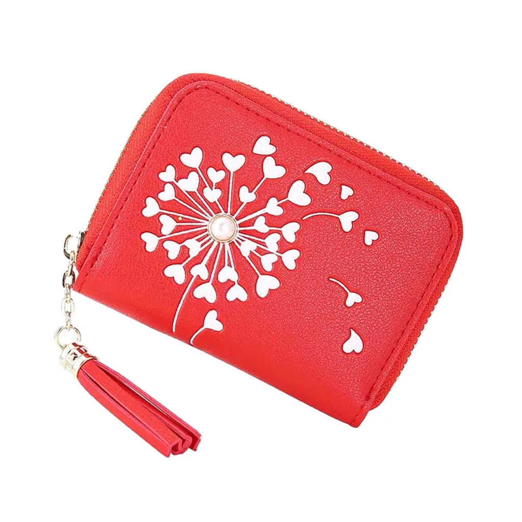 Женские кошельки сумочки с цветочной вышивкой короткий кошелек кисточкой для
