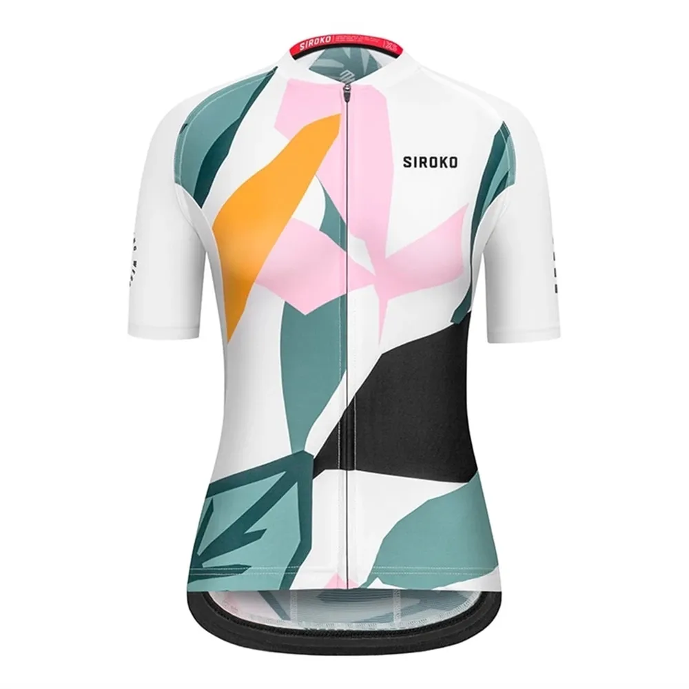 

Siroko New Cycling Jersey Colorful Short Sleeve Women Top Quality Racing Bike Clothing Elastic Mtb Bicycle Wear Ropa Mujer 2021