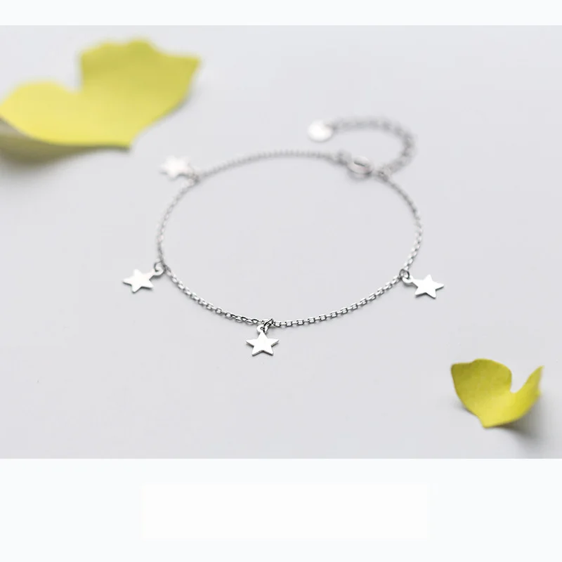 Trusta 925 пробы серебряные Модные женские ювелирные изделия 4 звезды браслет 16 см для подарка девушки леди дропшиппинг DS477