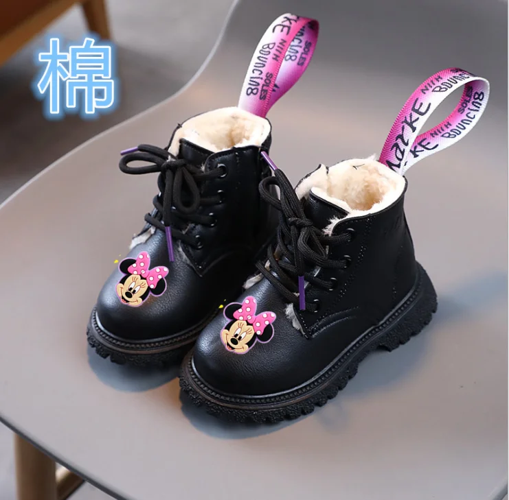 Классические детские повседневные туфли Disney Micky Mouse Симпатичные Теплые сникерсы