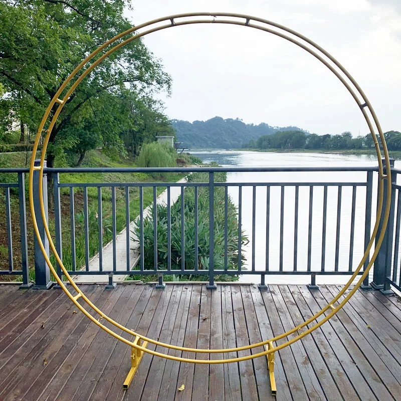 Железное кольцо с двойным стержнем свадебная АРКА уличная Свадебная драпировка