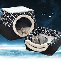 cat nest warming for indoor cat dog house with mattress puppy cage pets winter warm cozy beds kennel for small dogs cats puppy