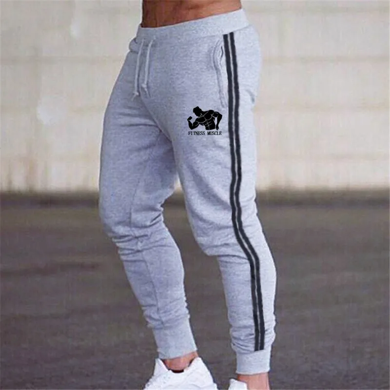 Брюки мужские для фитнеса Брендовые повседневные эластичные штаны одежда